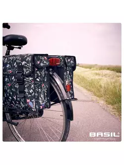 Geantă dublă pentru bicicletă BASIL WANDERLUST DOUBLE BAG 35L, fixare cu curele, impermeabil, negru BAS-17642