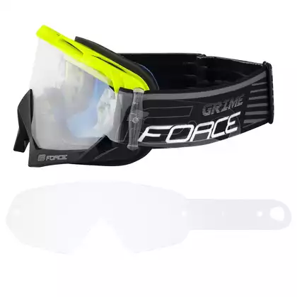 FORCE ochelari de bicicleta downhill grime fluor-negru 90893