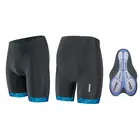FORCE pantaloni scurți de ciclism B20, negru-albastru 900317
