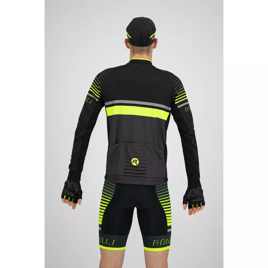 ROGELLI HERO 001.265 tricou de ciclism pentru bărbați gri-negru-fluor