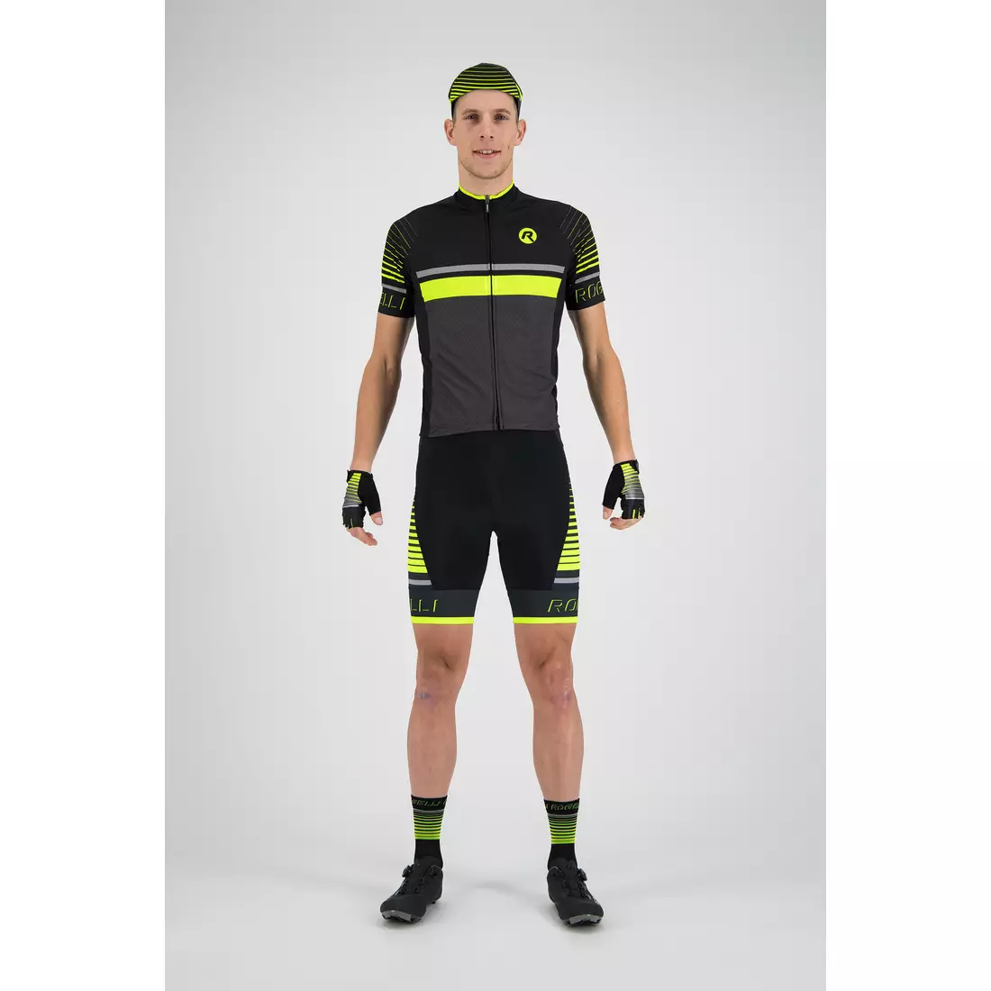 ROGELLI Hero tricou de ciclism pentru bărbați gri / fluor 001.261