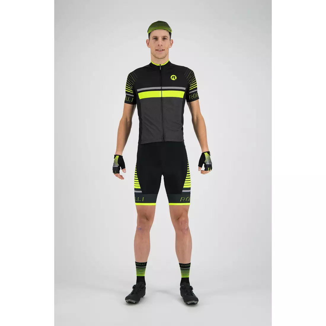 ROGELLI Hero tricou de ciclism pentru bărbați gri / fluor 001.261