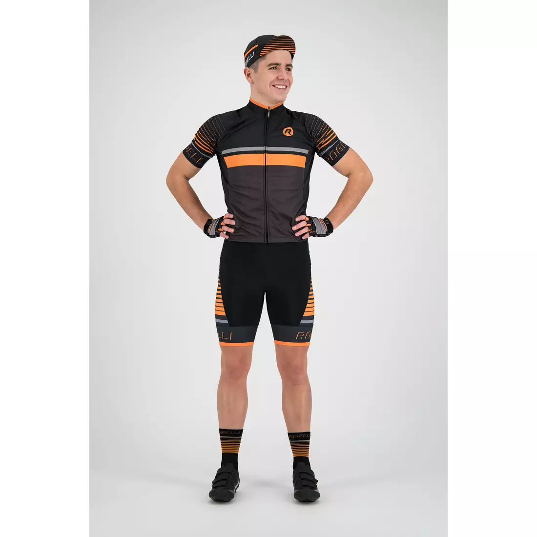 Rogelli HERO 001.264 tricou de ciclism pentru bărbați Gri / Negru / Portocaliu