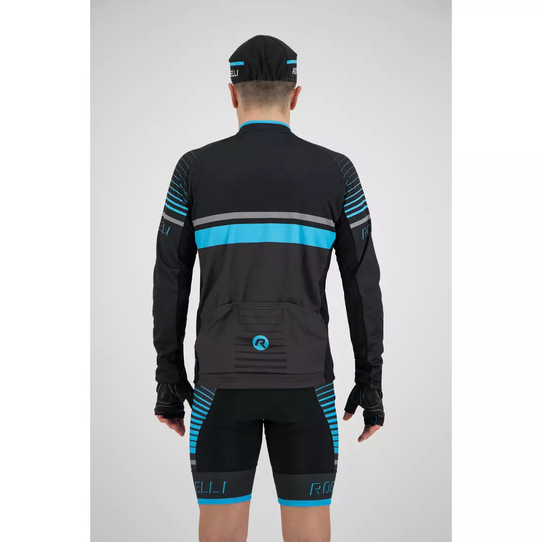 Rogelli HERO 001.266 Tricou de ciclism pentru bărbați Gri / Negru / Albastru