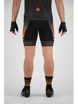 Rogelli HERO 002.239 pantaloni scurți de ciclism pentru bărbați cu bretele Hero Negru/gri/portocaliu 