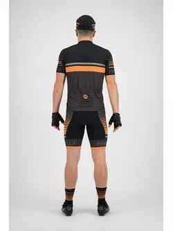 Rogelli HERO 002.239 pantaloni scurți de ciclism pentru bărbați cu bretele Hero Negru/gri/portocaliu 