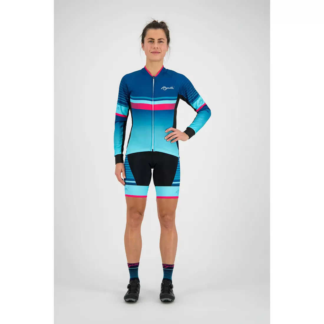 Rogelli Impress 010.190 Tricou de ciclism pentru femei Albastru / Roz