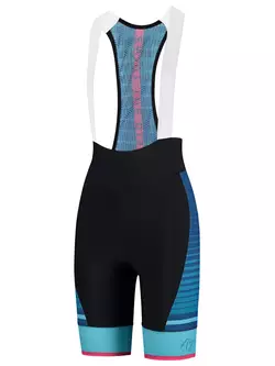 Rogelli Impress 010.287 Pantaloni scurți de ciclism pentru femei cu bretele Negru/albastru/roz
