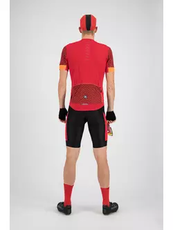 Rogelli TYRO 002.228 pantaloni scurți de ciclism pentru bărbați cu bretele Tyro Negru/Roșu