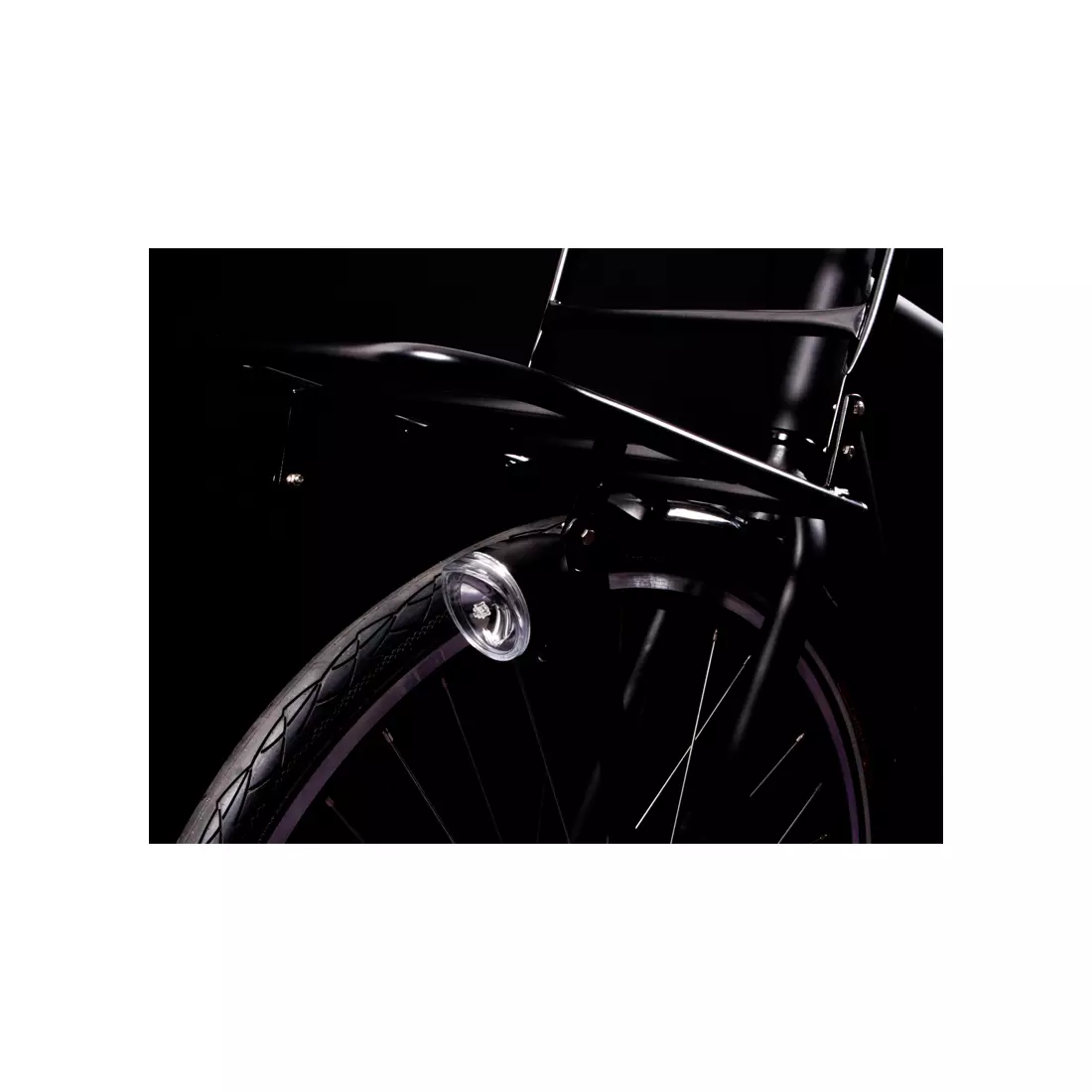 Lampă față de bicicletă SPANNINGA TRENDO XB 10 lux/50 lumeni + baterie neagră SNG-H044320