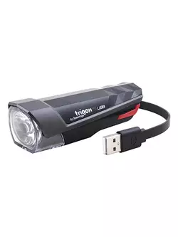Lampă față de bicicletă SPANNINGA TRIGON 15 lux/80 lumeni USB negru SNG-999154