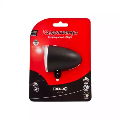 Lampă față de bicicletă SPANNINGA TRENDO XB 10 lux/50 lumeni + baterie neagră SNG-H044320
