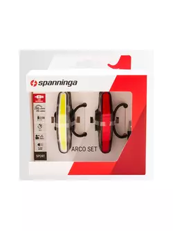 Set de lumini SPANNINGA ARCO USB față 80 lumeni, ARCO USB spate 30 lumeni negru (NOU) SNG-999176