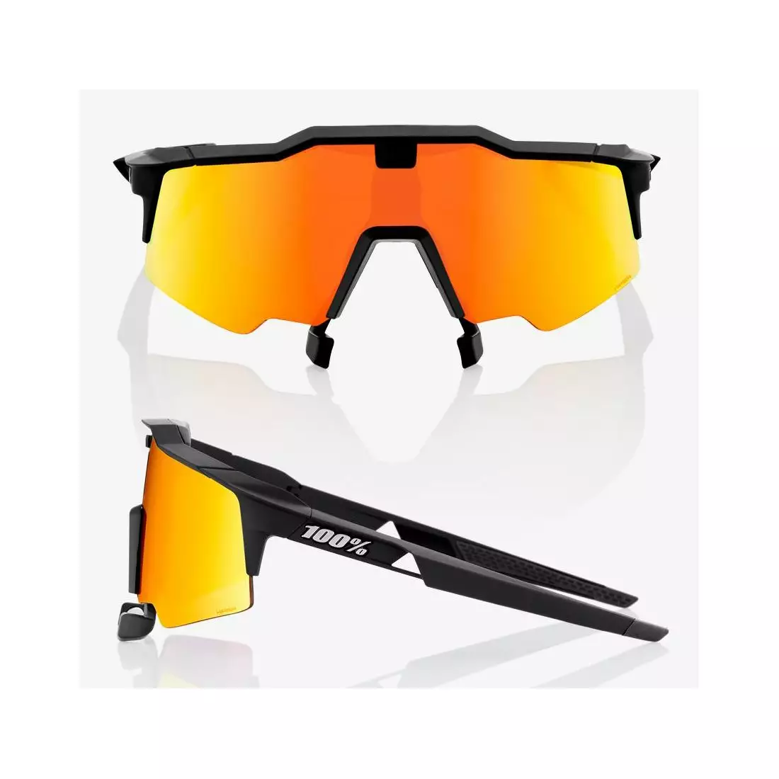 100% ochelari sport speedcraft air soft tact negru HiPER roșu lentilă oglindă multistrat + lentilă transparentă STO-61004-100-43