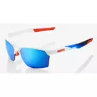 100% ochelari sportivi sportcoupe matte white/geo pattern HiPER blue multilayer mirror lens + clear lens STO-61020-085-75