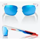 100% ochelari sportivi sportcoupe matte white/geo pattern HiPER blue multilayer mirror lens + clear lens STO-61020-085-75
