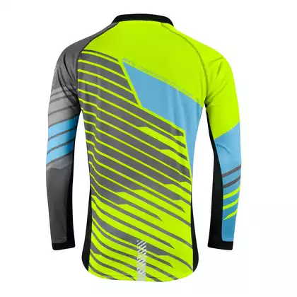 FORCE tricou de ciclism cu mânecă lungă downhill fluor galben 9001491-S