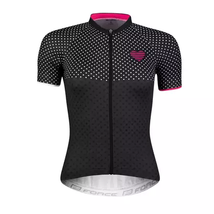 FORCE tricou de ciclism feminin points negru  9001320-S