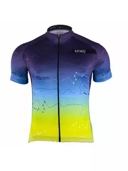 KAYMAQ M23 tricou de bărbați cu mânecă scurtă pentru ciclism, albastru - galben fluo