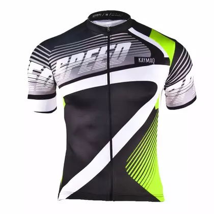 KAYMAQ M27 SPEED tricou de bărbați pentru ciclism, cu mânecă scurtă, negru-verde fluor