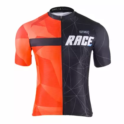 KAYMAQ M30 RACE tricou de ciclism pentru bărbați, cu mânecă scurtă, negru-roșu