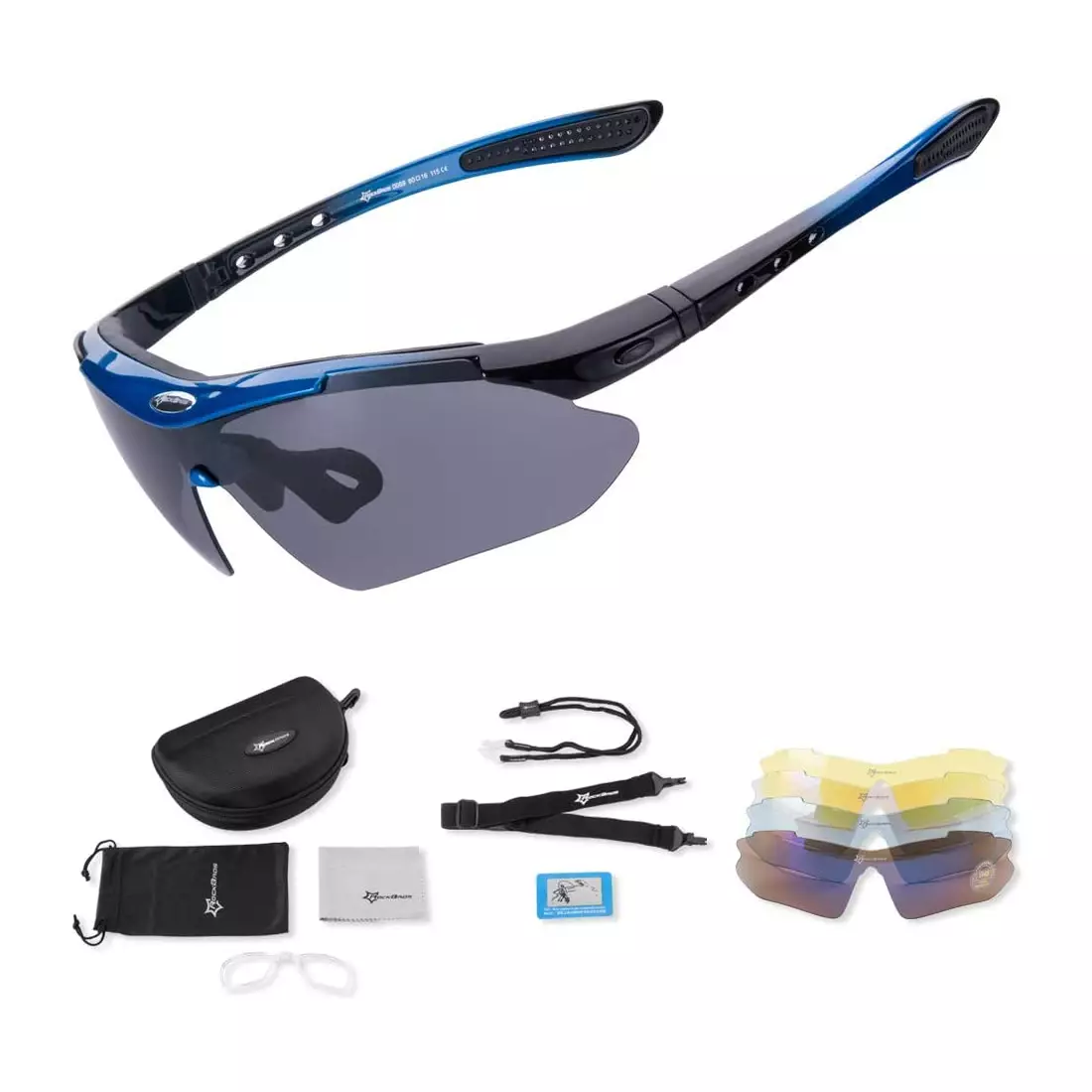 RockBros 10007 Ochelari de ciclism / sport, 5 lentile interschimbabile polarizate, albastru