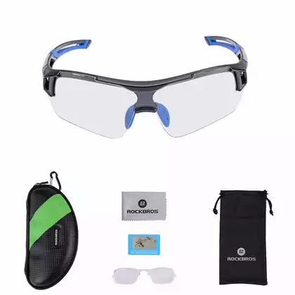 Rockbros 10111 ochelari fotocromici pentru ciclism / sport, negru și albastru