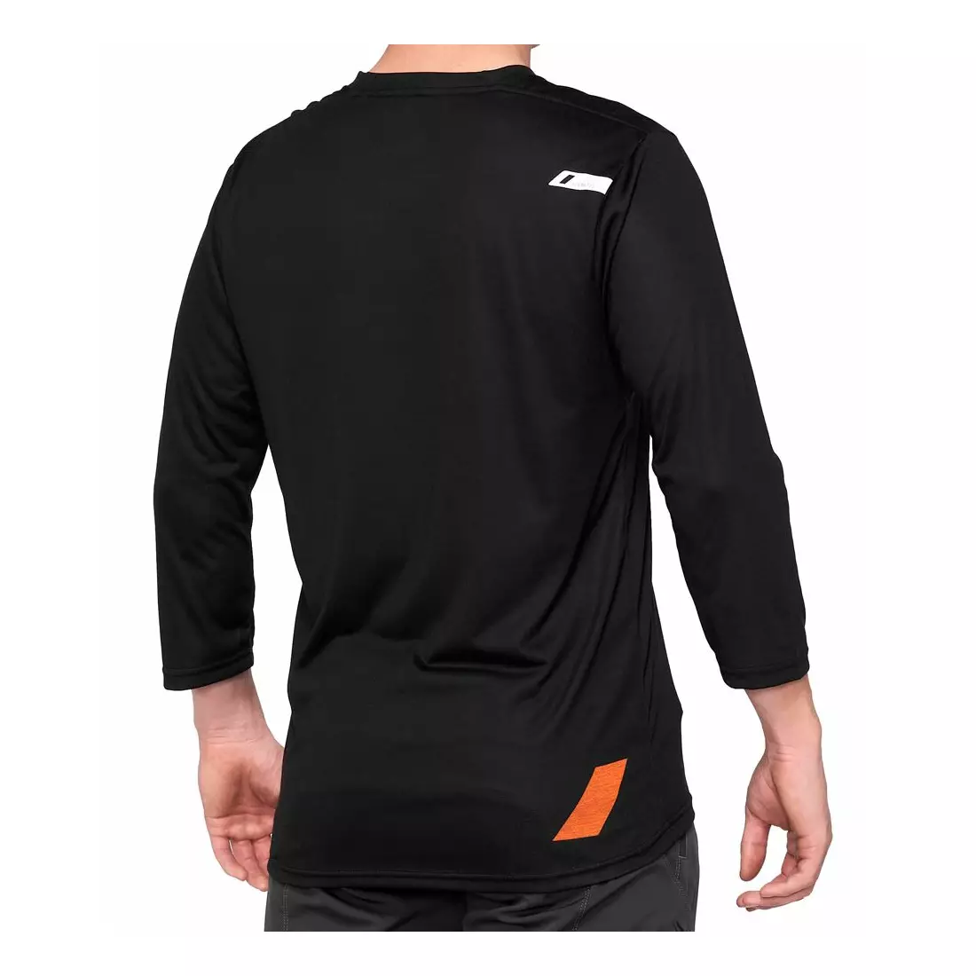 100% tricou bărbătesc cu mânecă 3/4 airmatic black orange STO-41313-260-10