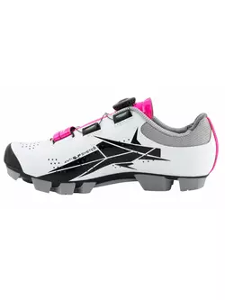 FORCE MTB CRYSTAL pantofi de ciclism pentru femei alb și roz  9407238