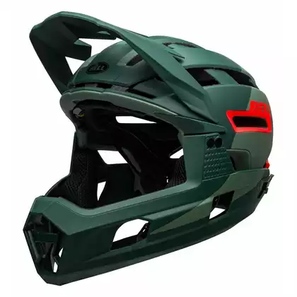 BELL cască de bicicletă full face super air r mips spherical matte gloss green infrared BEL-7113695