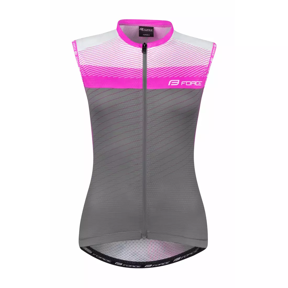 FORCE ACCELER Tricou de ciclism pentru femei, fără mâneci, gri-roz 9001321