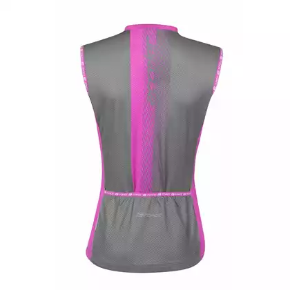 FORCE ACCELER Tricou de ciclism pentru femei, fără mâneci, gri-roz 9001321