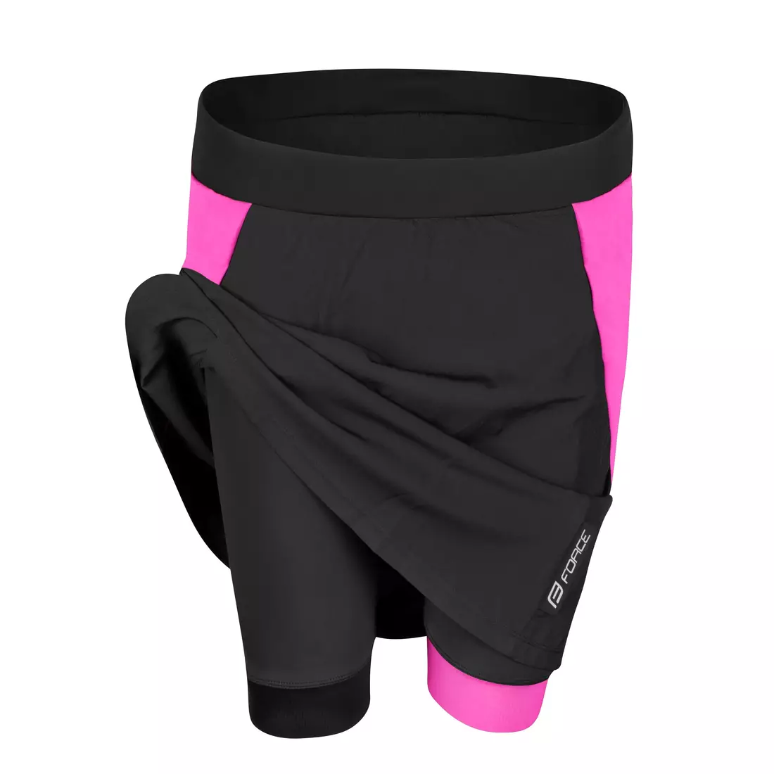 FORCE DAISY Fustă și pantaloni scurți de ciclism, negru și roz 900243