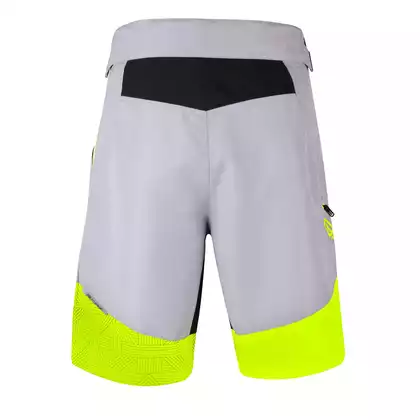 FORCE STORM pantaloni scurți pentru bărbați MTB 2w1 gri-fluor galbeny 900342