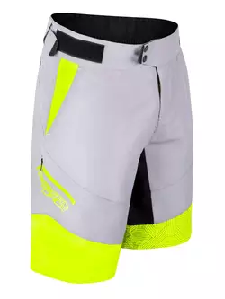 FORCE STORM pantaloni scurți pentru bărbați MTB 2w1 gri-fluor galbeny 900342