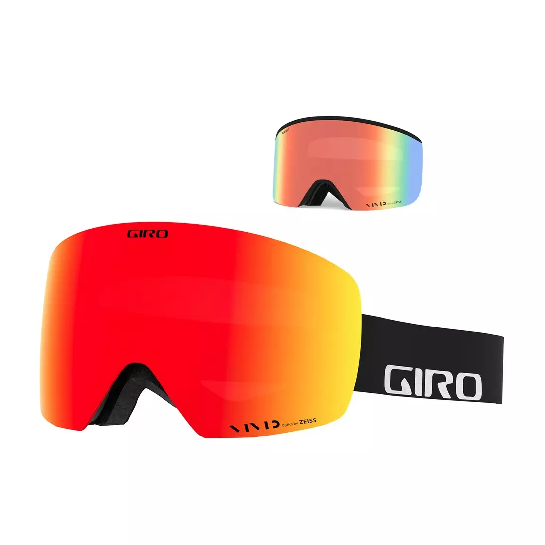 Ochelari de protecție de iarnă GIRO pentru schi/snowboard contur negru (VIVID-Carl Zeiss VIVID EMBER 36% S2 + VIVID-Carl Zeiss INFRARED 58% S1) GR-7119482
