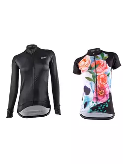 [Set] KAYMAQ BDK002 tricou de damă pentru femei negru + tricou de ciclism pentru femei KAYMAQ WaterColor Skull