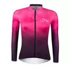 FORCE GEM Tricou pentru ciclism cu mânecă lungă pentru femei, roz 9001437