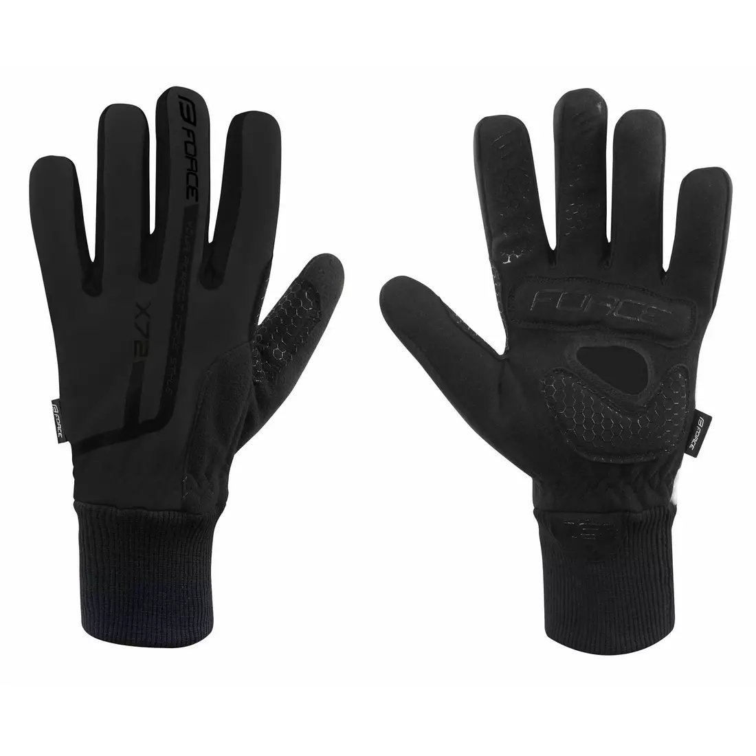 FORCE X72 mănuși de ciclism de iarnă, negre 90461