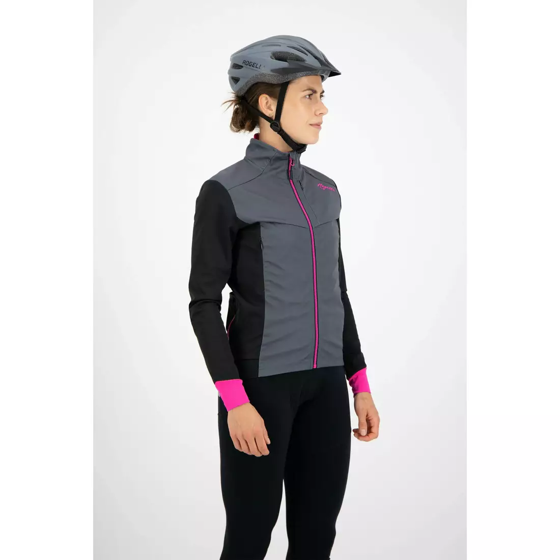 ROGELLI CONTENTA  jachetă ușoară de ciclism de iarnă pentru femei, gri-roz