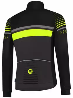 ROGELLI HERO jachetă pentru bărbați pentru bicicletă de tranziție softshell, negru și fluo