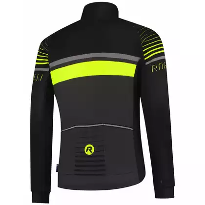 ROGELLI HERO jachetă pentru bărbați pentru bicicletă de tranziție softshell, negru și fluo