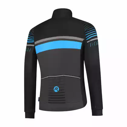 ROGELLI HERO jachetă pentru bărbați pentru bicicletă de tranziție softshell, negru și albastru