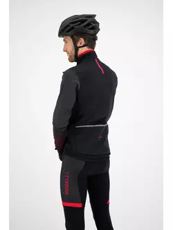 ROGELLI WIRE jachetă de iarnă softshell pentru bărbați pentru biciclete, negru și roșu