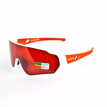 Rockbros 10162 okulary rowerowe / sportowe z polaryzacją biało-czerwone