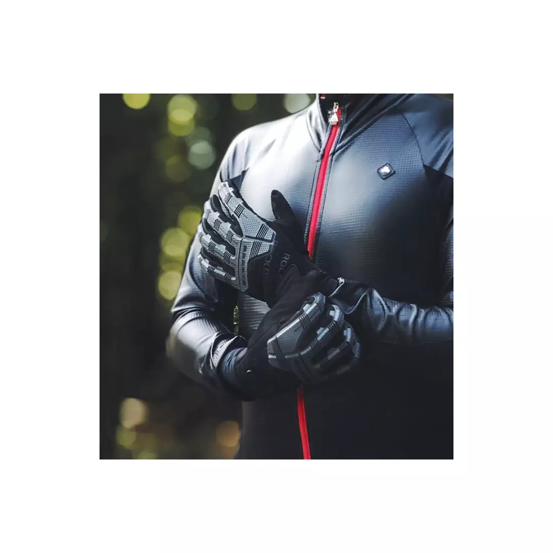 Rockbros mănuși de ciclism de tranziție cu gel, cu protector negru și gri S210BK