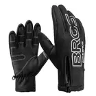 Rockbros mănuși de ciclism softshell de iarnă, negre S091-4BK
