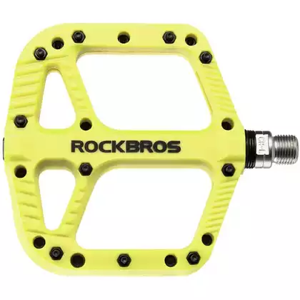 Rockbros pedały rowerowe platformowe nylon fluor żółte 2018-12AGN