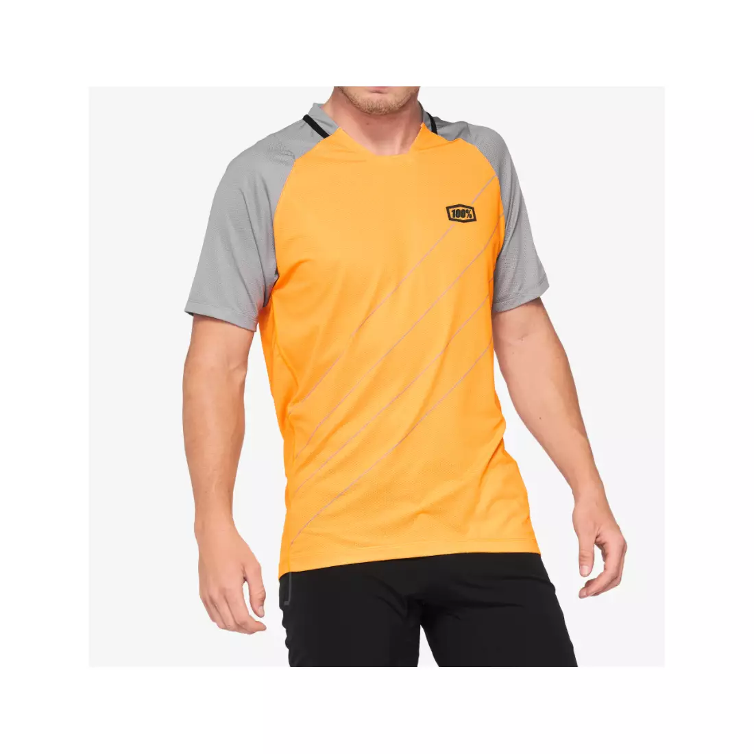 100% CELIUM tricou de ciclism masculin, orange grey 