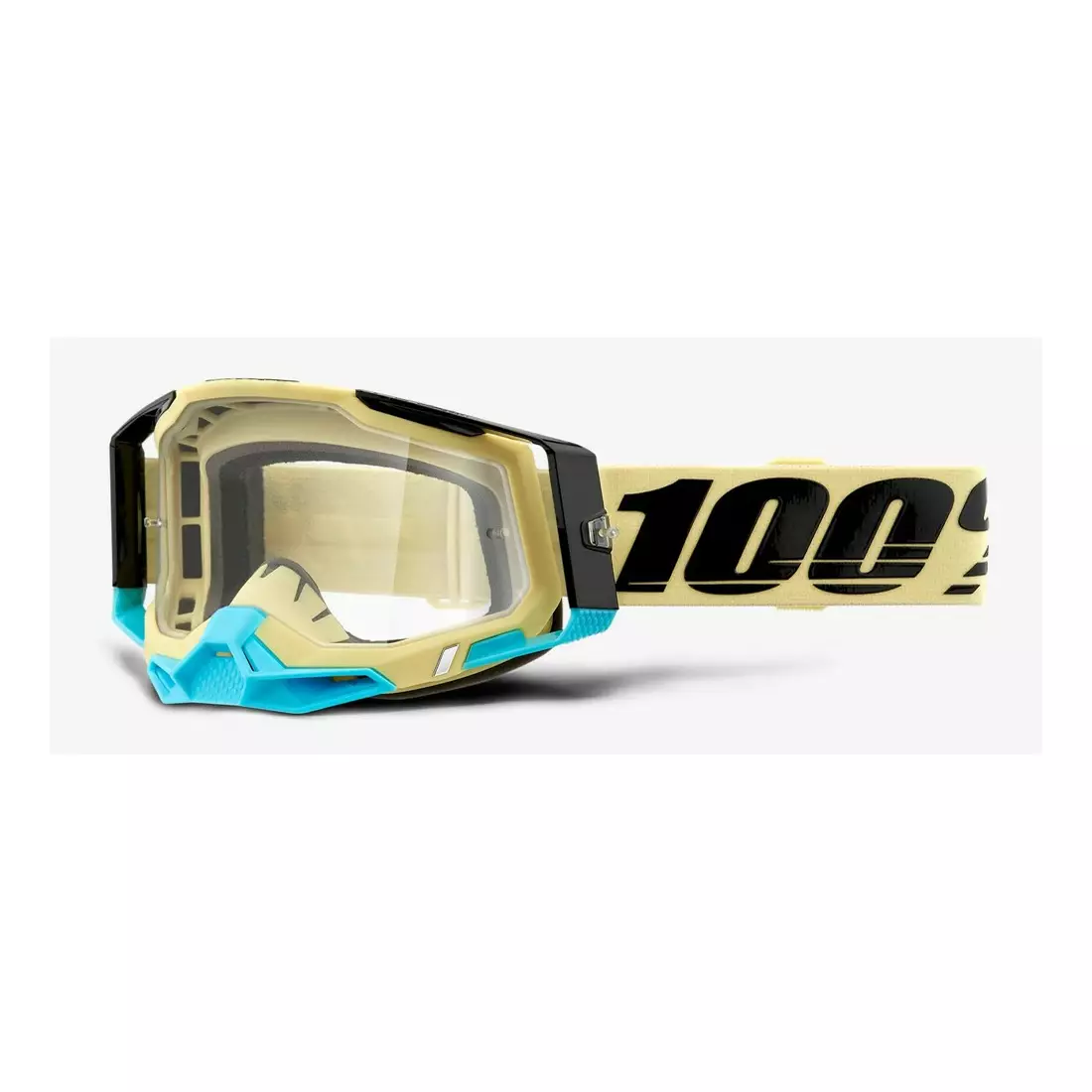 100% Ochelari de protecție pentru bicicletă RACECRAFT 2 (lentile transparente anti-ceață, LT 88%-92% + 10 capace) airblast STO-50121-101-11